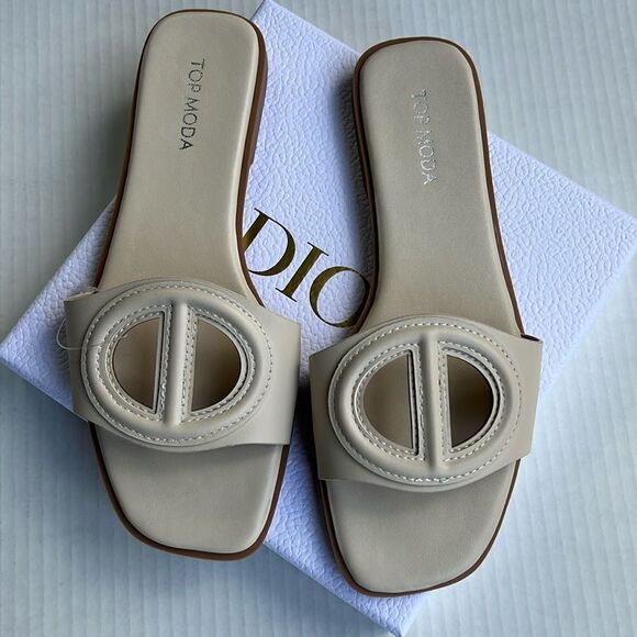 TOP Moda Shoes - Top Moda Cut Out Design Slides size 7